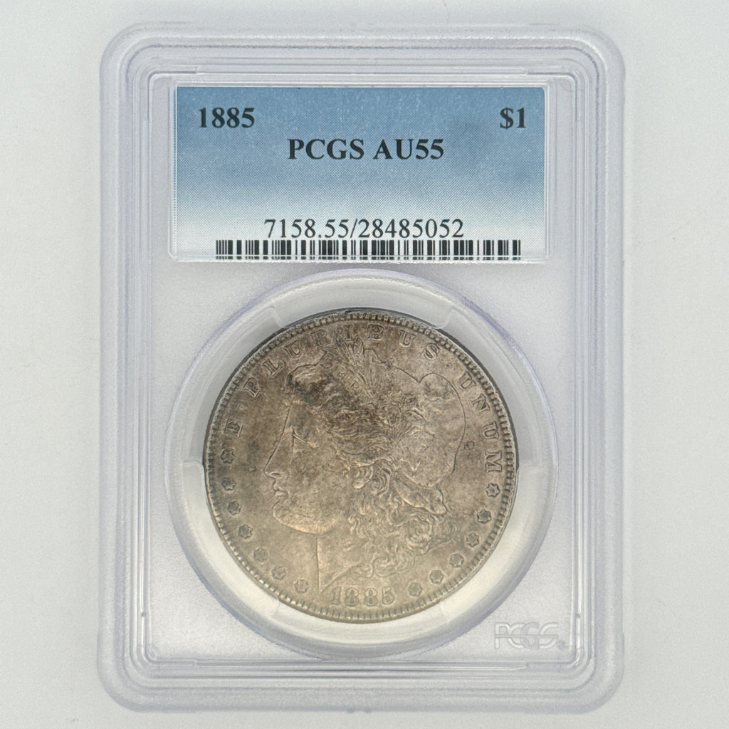 1885 Morgan Silver Dollar AU55 PCGS Graded