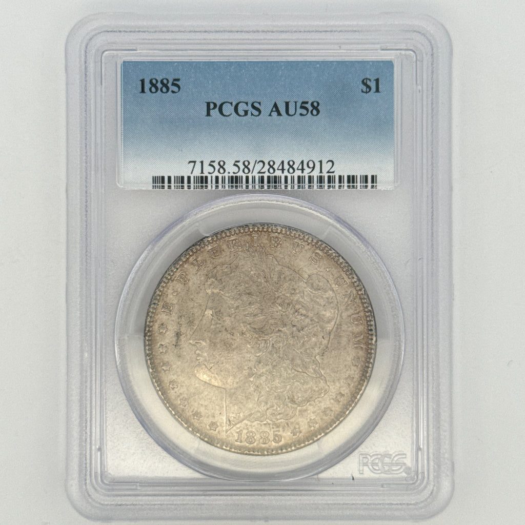 1885 Morgan Silver Dollar AU58 PCGS Graded