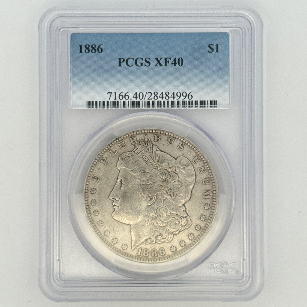 1886 Morgan Silver Dollar XF40 PCGS Graded