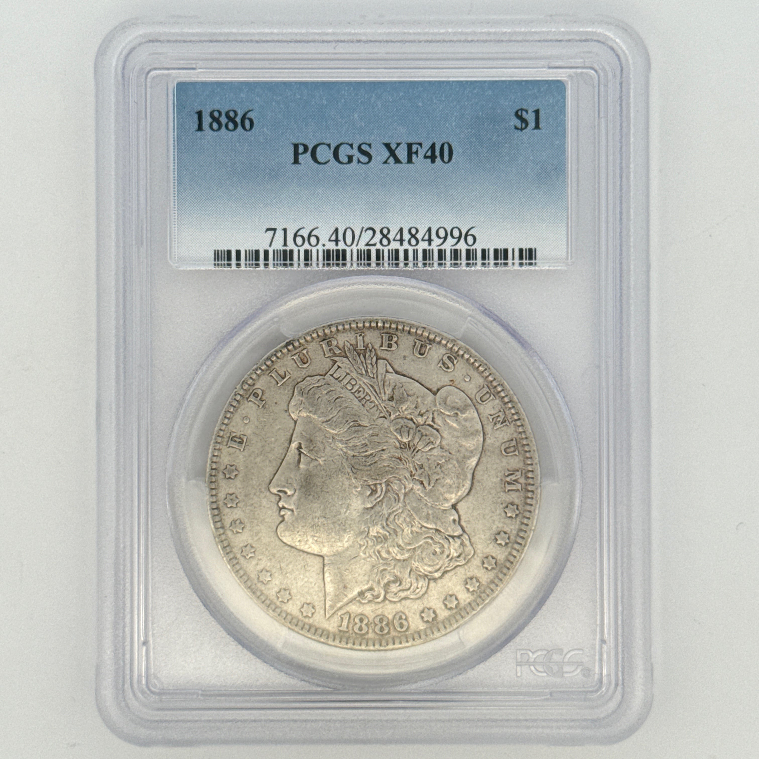 1886 Morgan Silver Dollar XF40 PCGS Graded