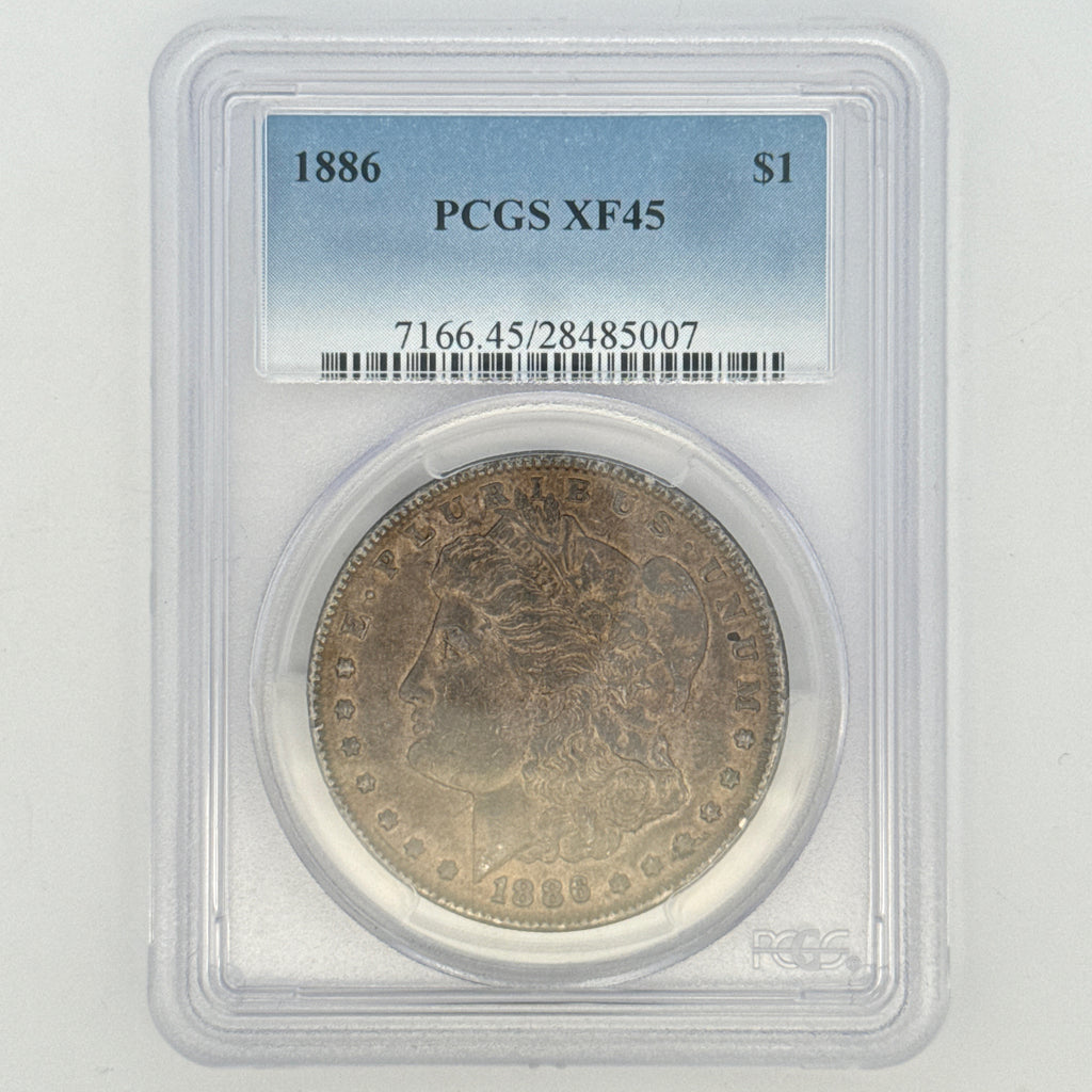 1886 Morgan Silver Dollar XF45 PCGS Graded