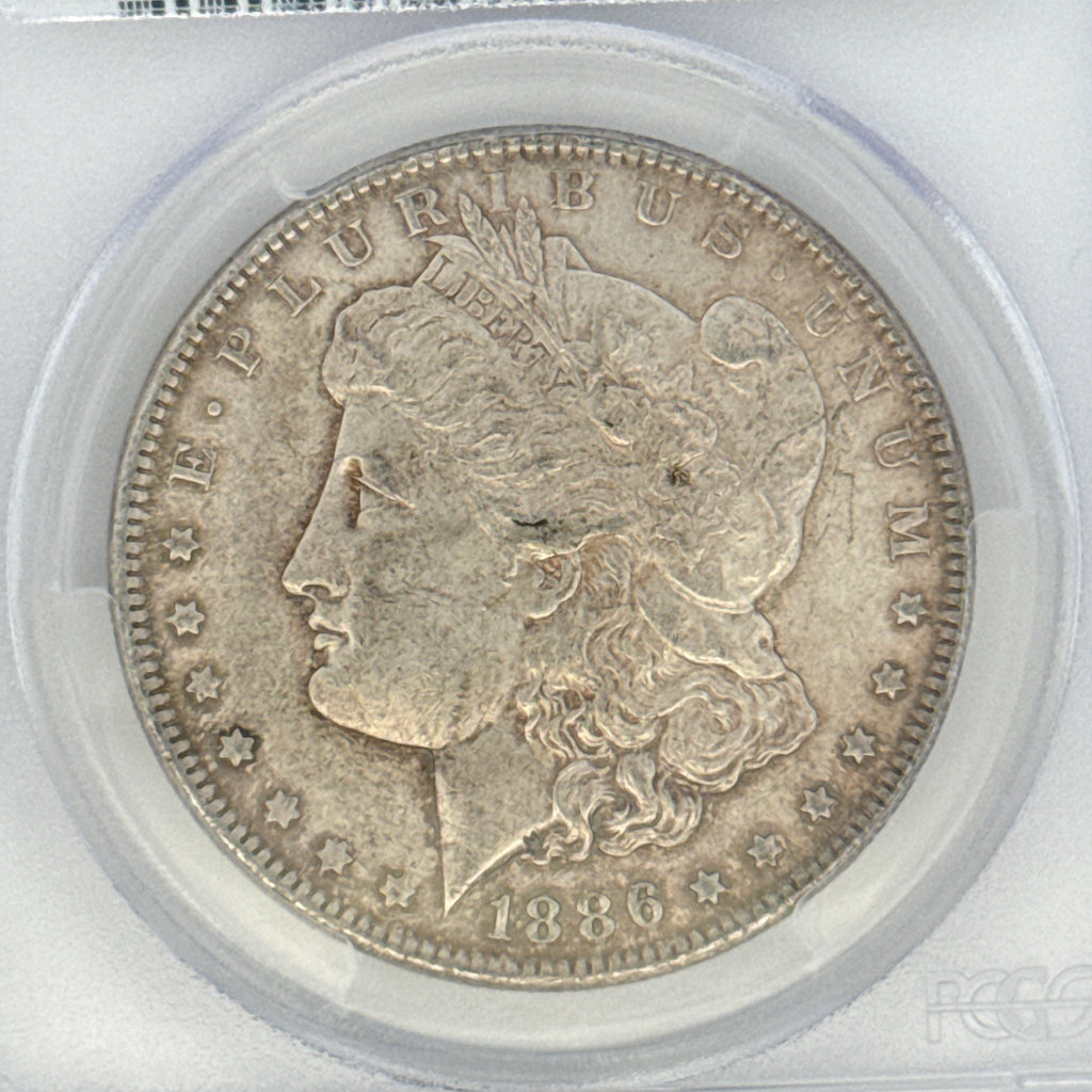 1886 Morgan Silver Dollar AU55 PCGS Graded