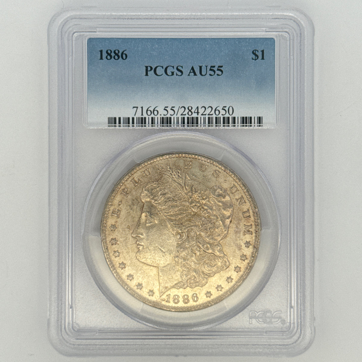 1886 Morgan Silver Dollar AU55 PCGS Graded
