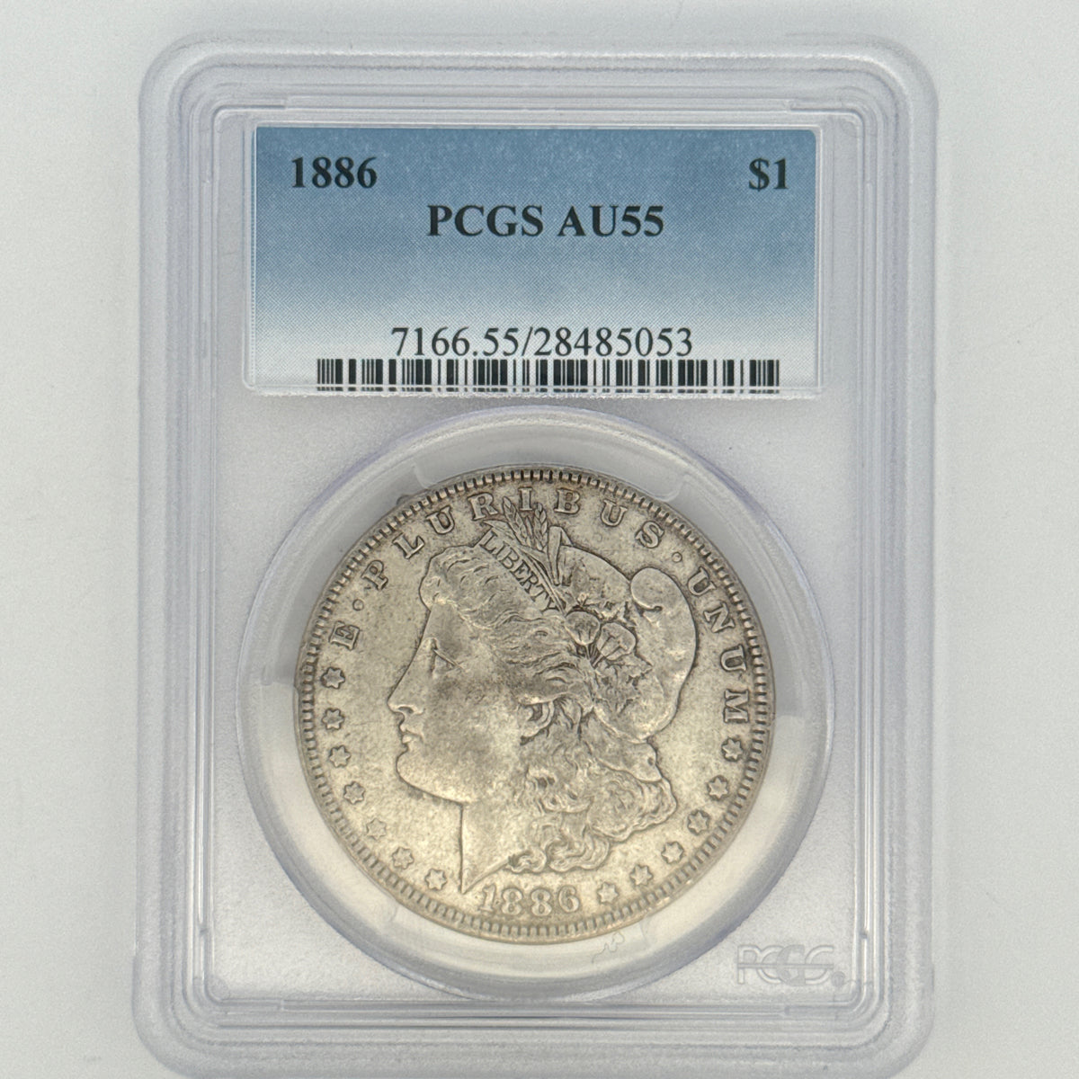 1886 Morgan Silver Dollar AU55 PCGS Graded