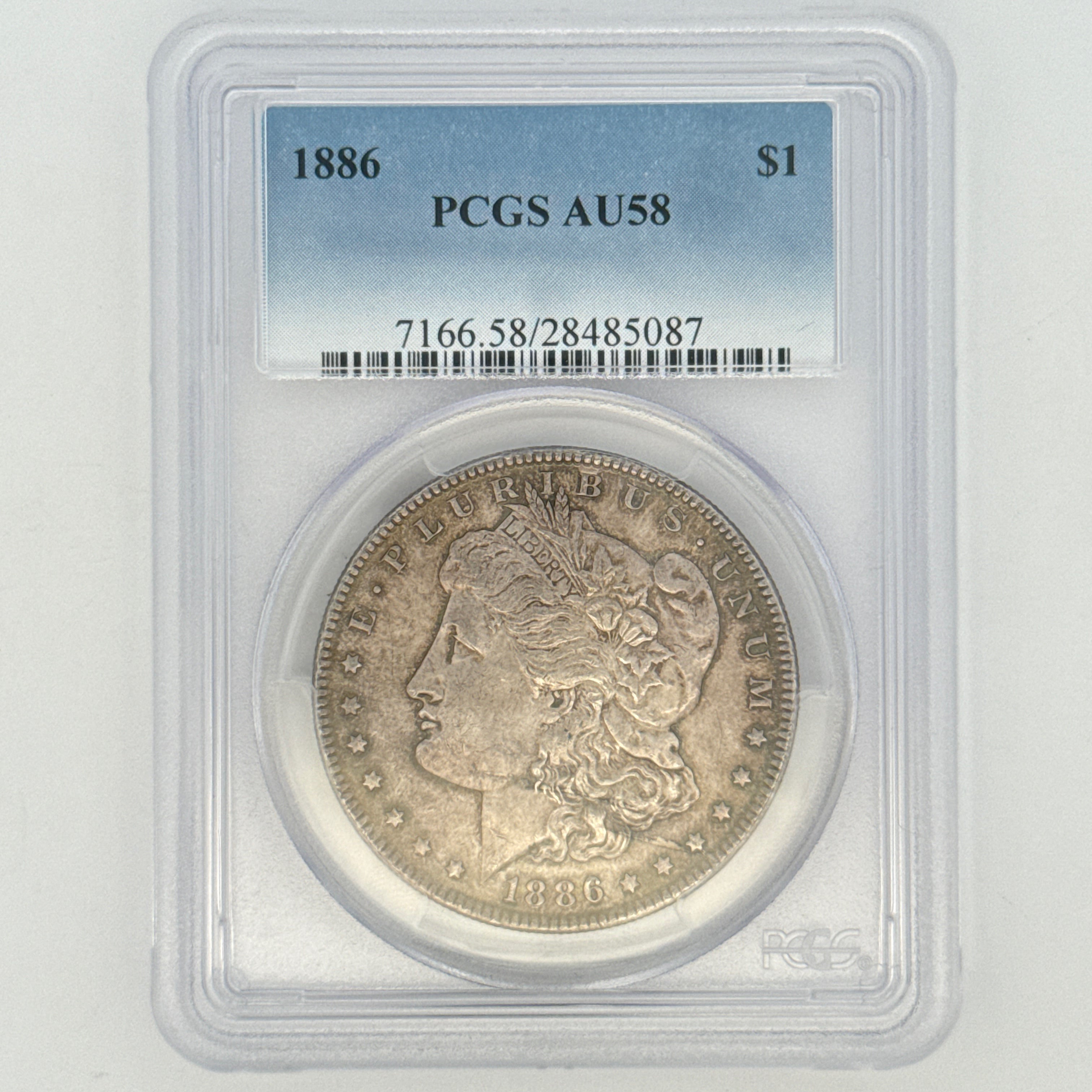 1886 Morgan Silver Dollar AU58 PCGS Graded