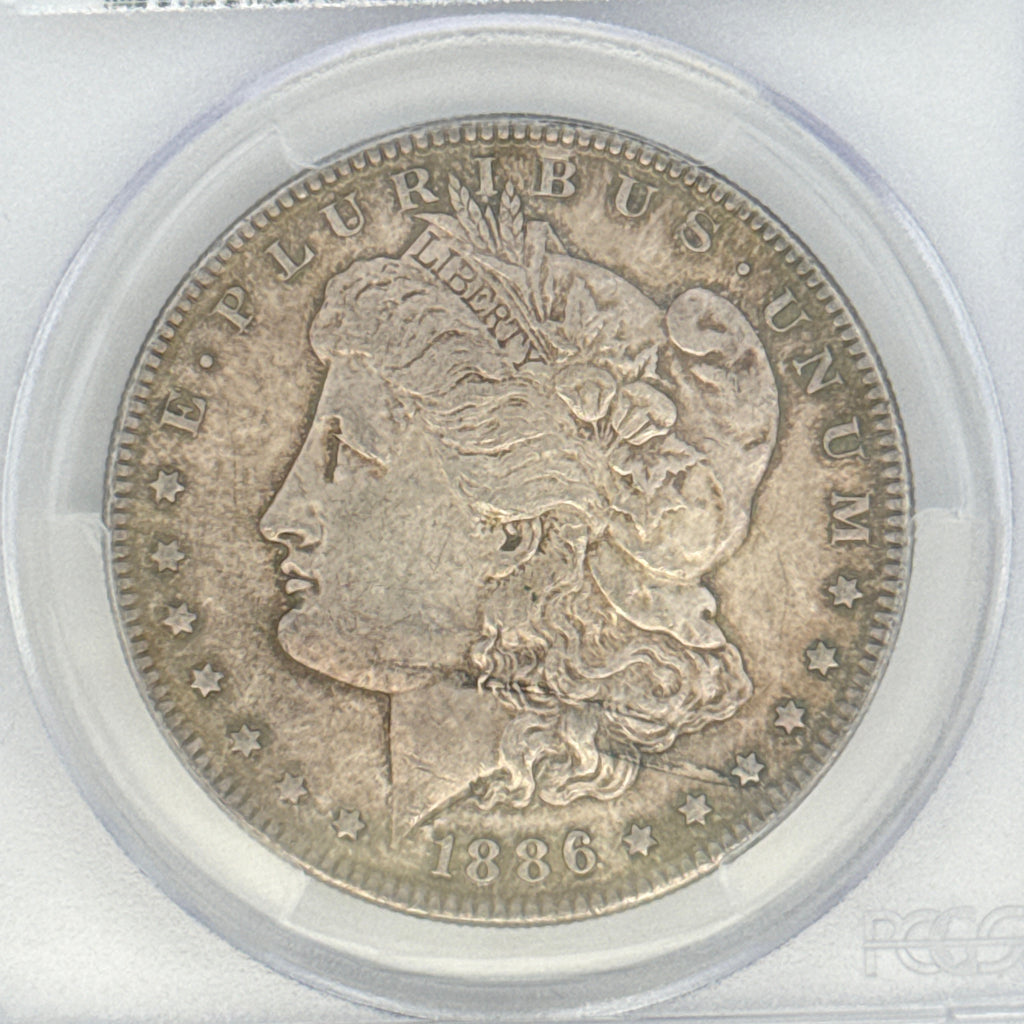 1886 Morgan Silver Dollar AU58 PCGS Graded