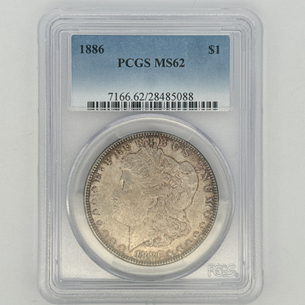 1886 Morgan Silver Dollar MS62 PCGS Graded