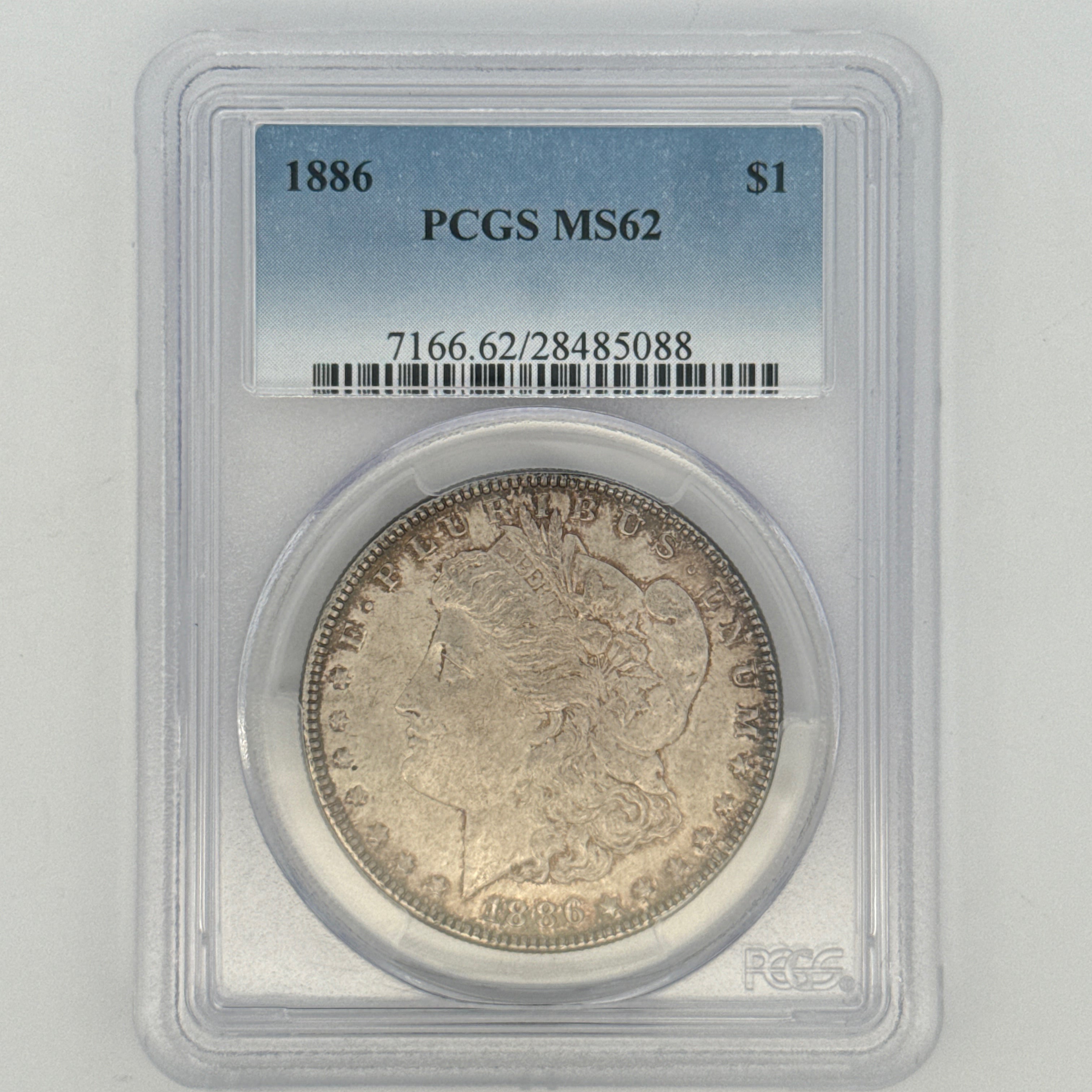 1886 Morgan Silver Dollar MS62 PCGS Graded