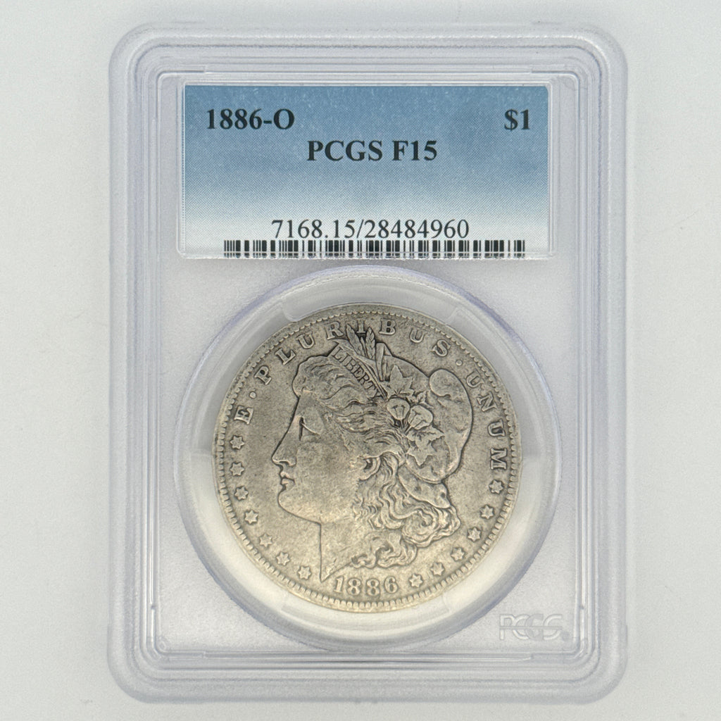 1886-O Morgan Silver Dollar F15 PCGS Graded
