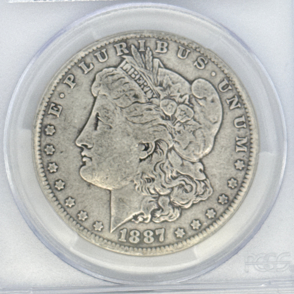 1887 Morgan Silver Dollar F12 PCGS Graded