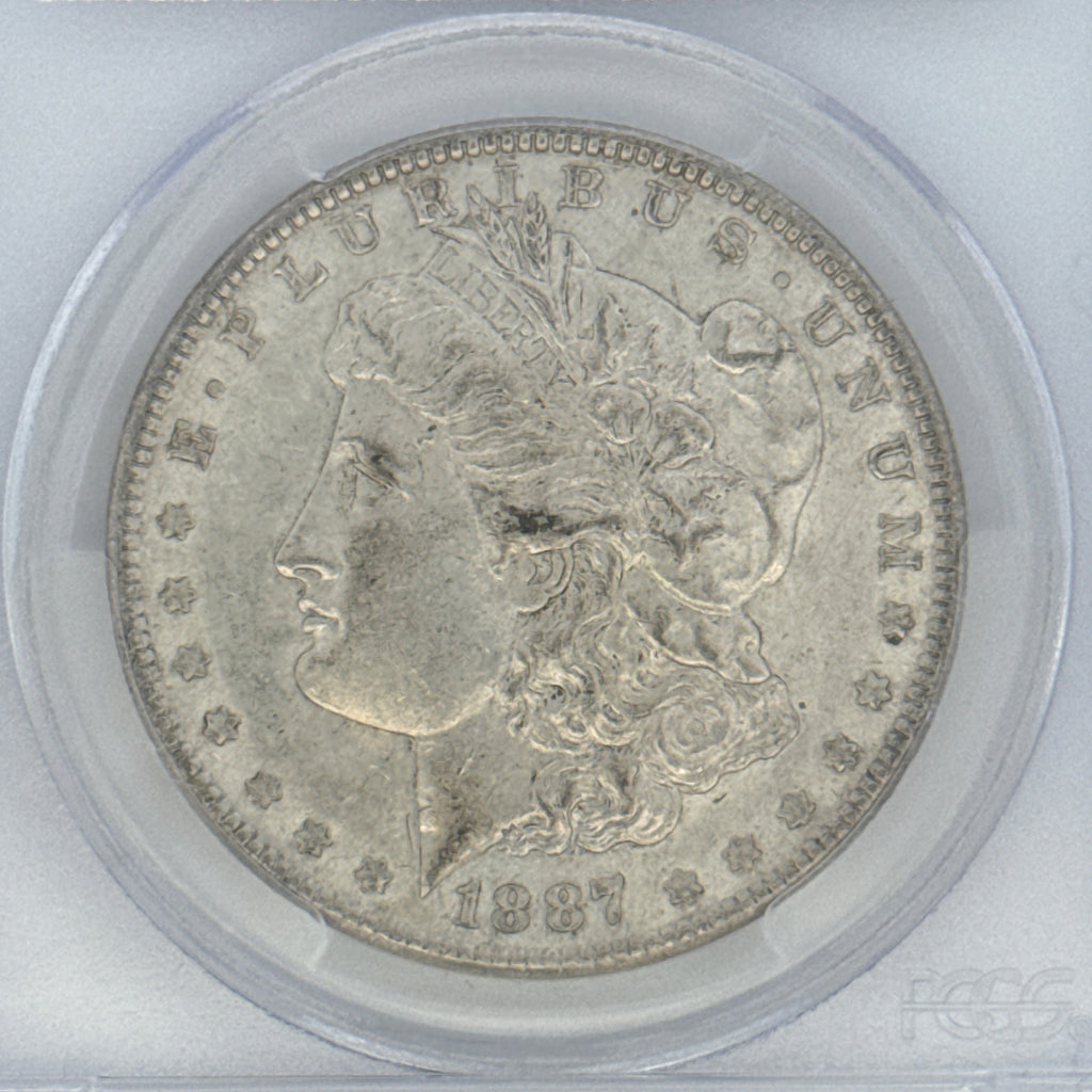 1887 Morgan Silver Dollar AU55 PCGS Graded