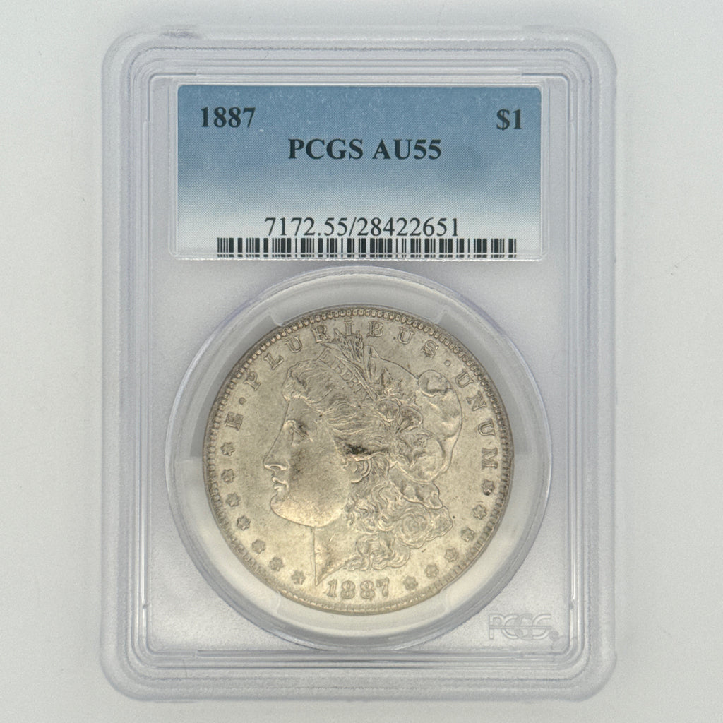 1887 Morgan Silver Dollar AU55 PCGS Graded