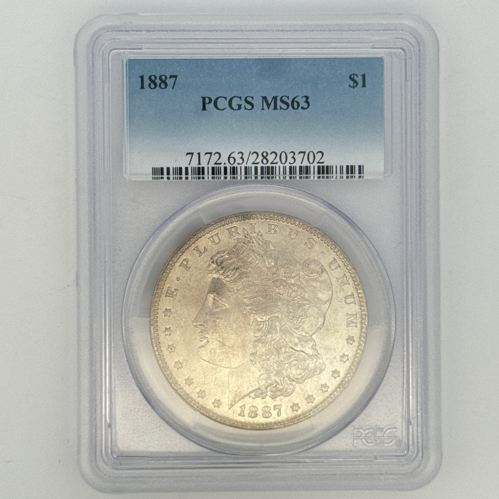 1887 Morgan Silver Dollar MS63 PCGS Graded