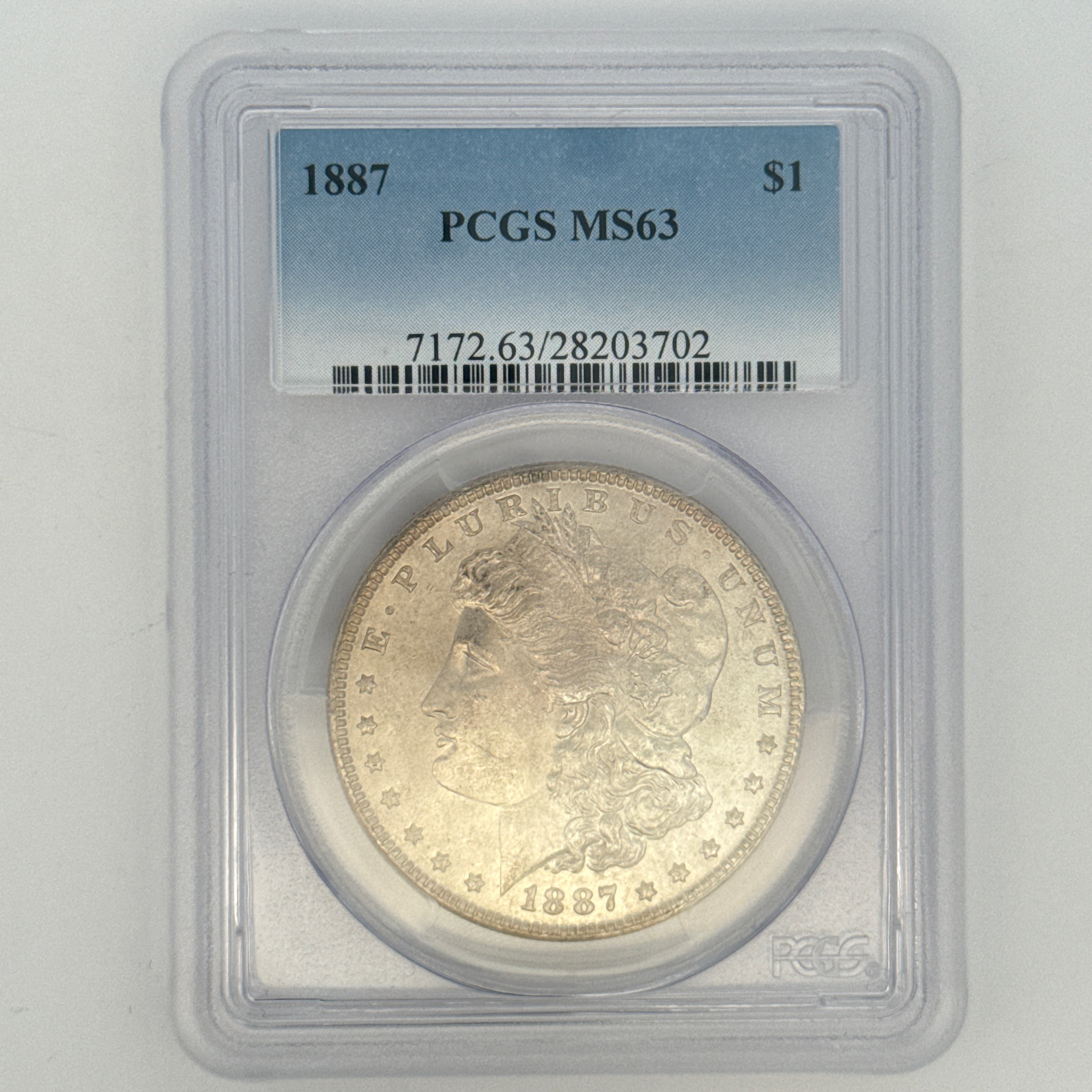 1887 Morgan Silver Dollar MS63 PCGS Graded