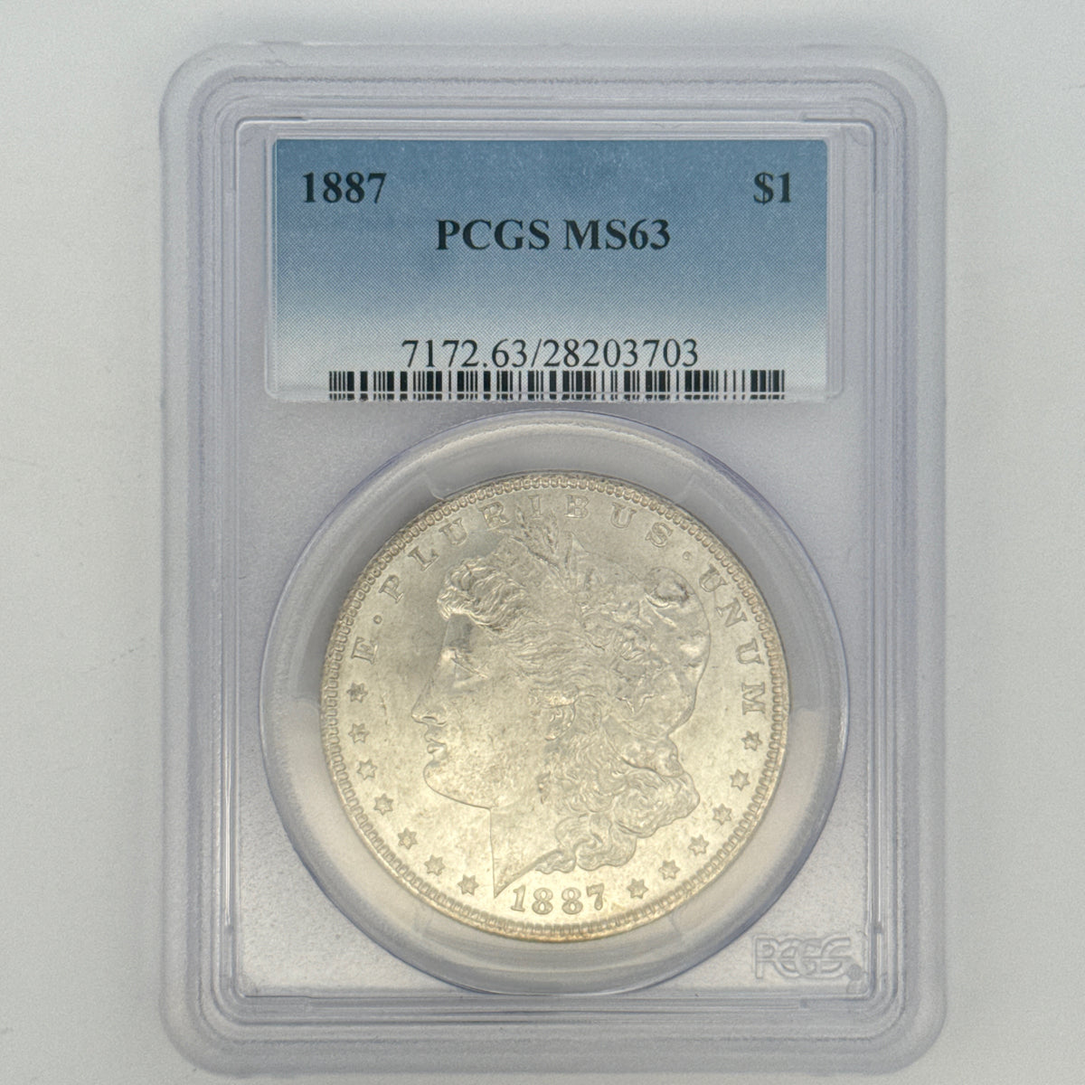 1887 Morgan Silver Dollar MS63 PCGS Graded