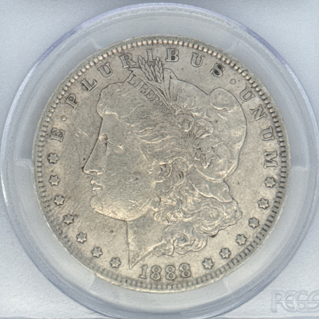 1888 Morgan Silver Dollar AU50 PCGS Graded