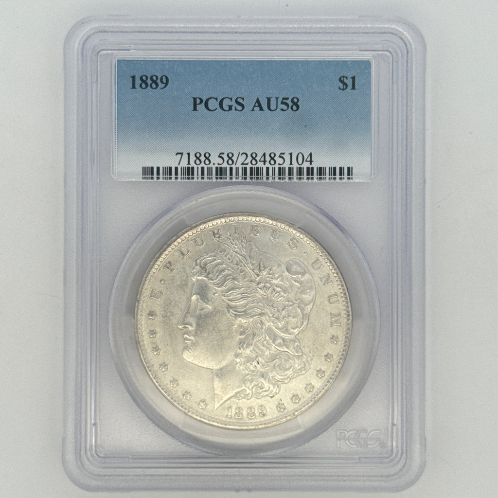 1889 Morgan Silver Dollar AU58 PCGS Graded