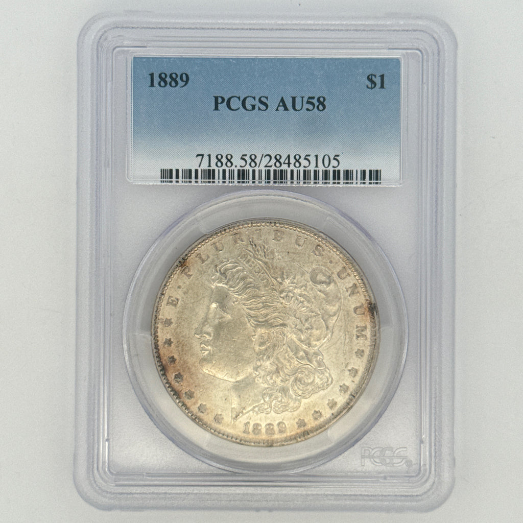 1889 Morgan Silver Dollar AU58 PCGS Graded