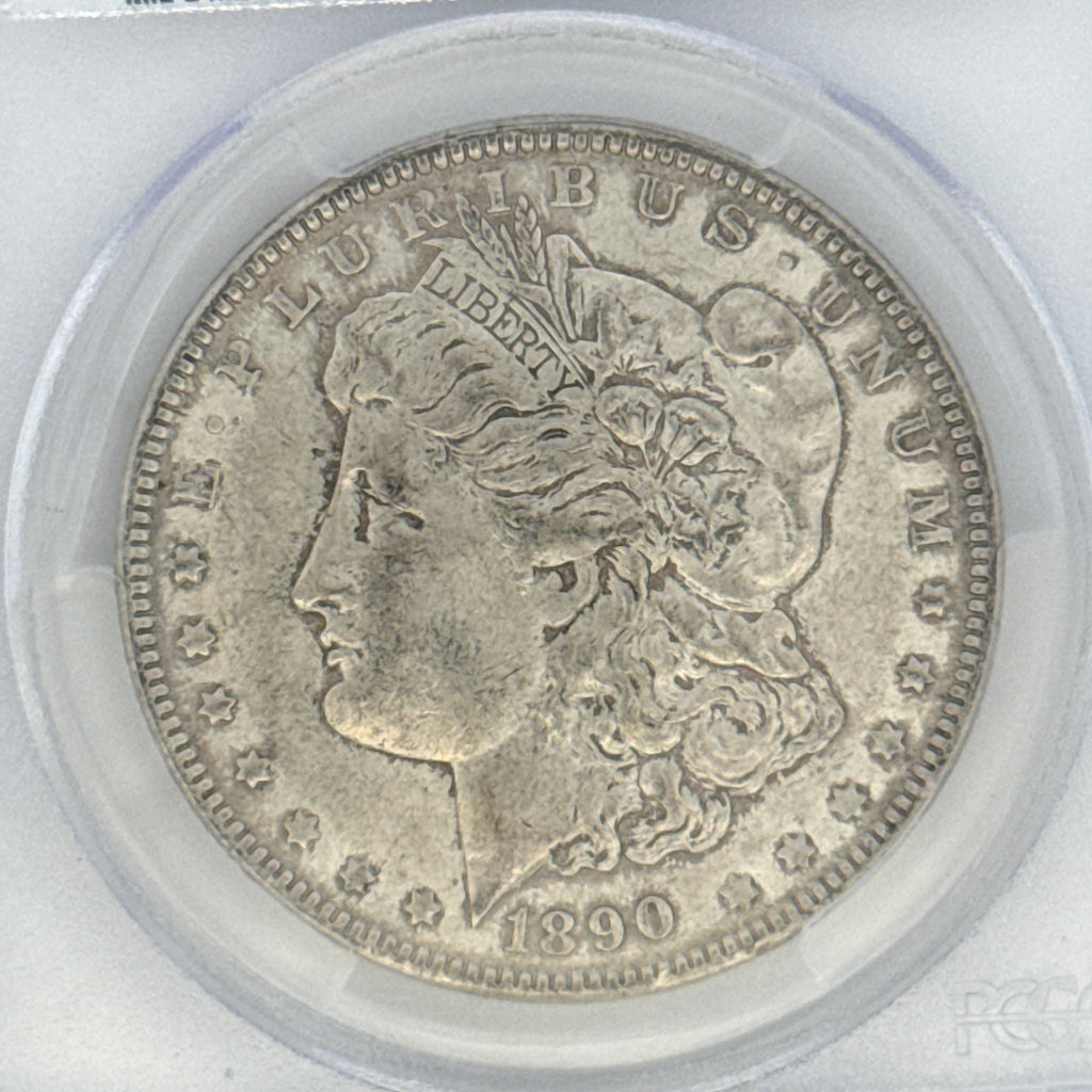 1890 Morgan Silver Dollar AU55 PCGS Graded