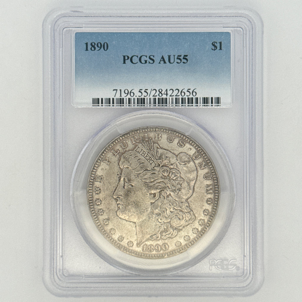 1890 Morgan Silver Dollar AU55 PCGS Graded