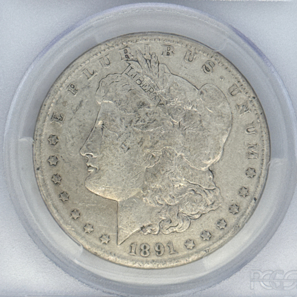 1891 Morgan Silver Dollar VG10 PCGS Graded