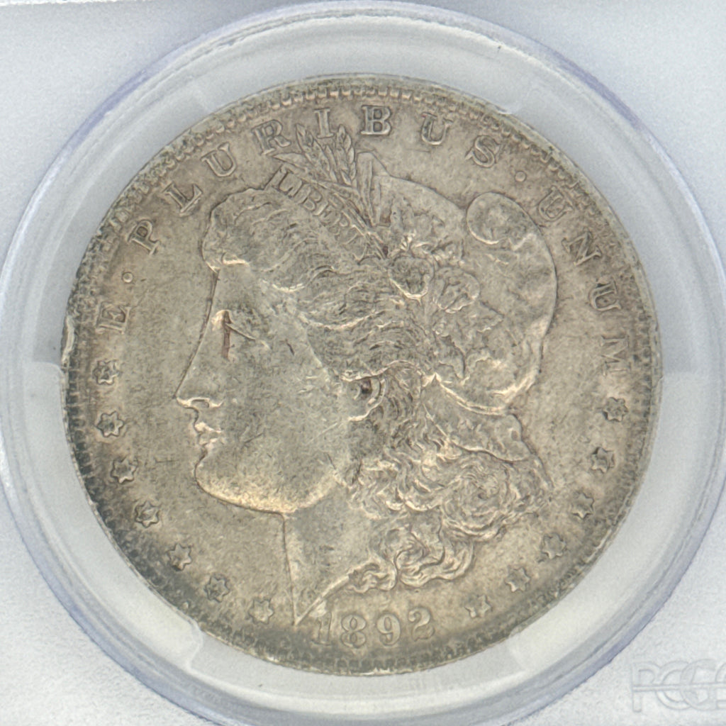 1892 Morgan Silver Dollar AU50 PCGS Graded