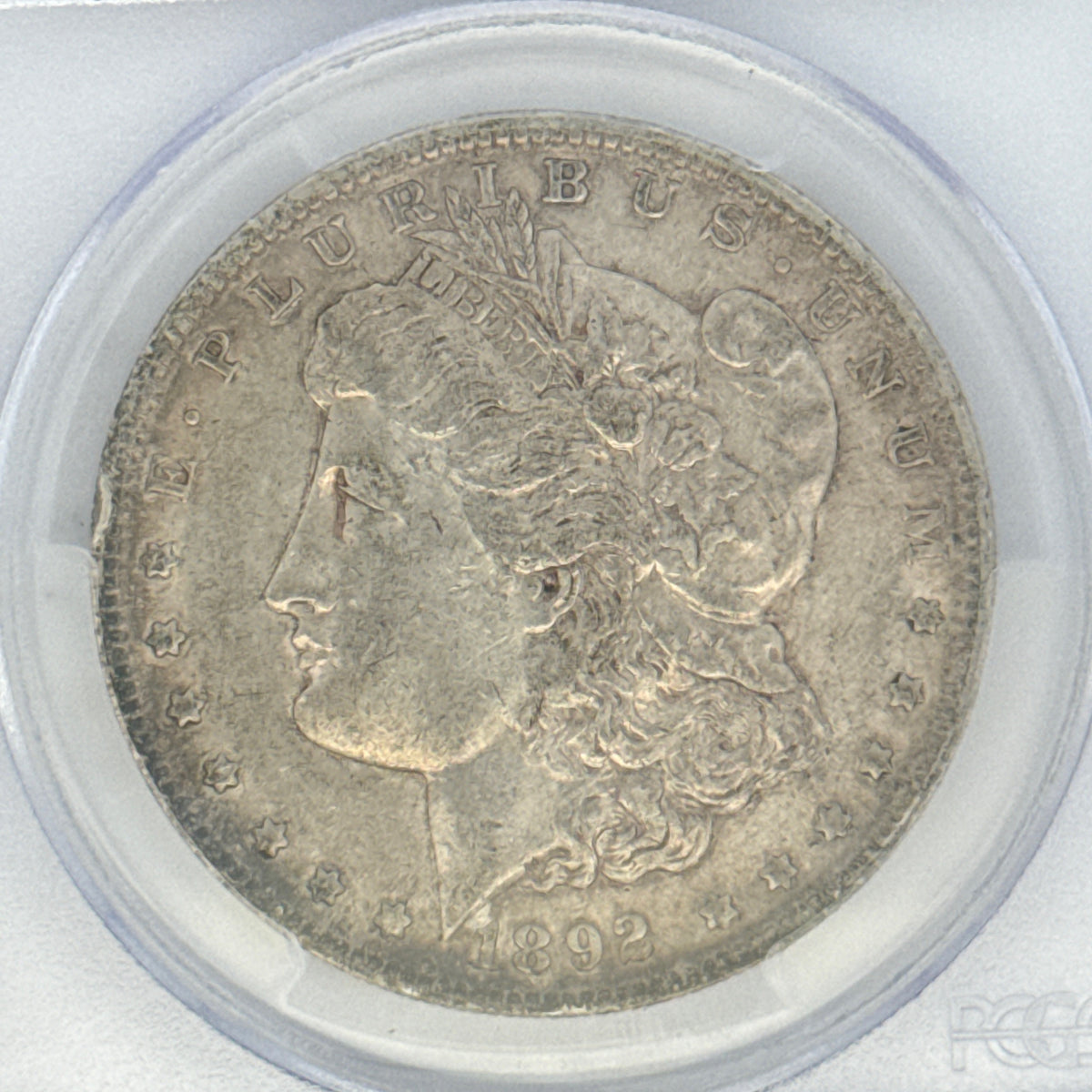 1892 Morgan Silver Dollar AU50 PCGS Graded