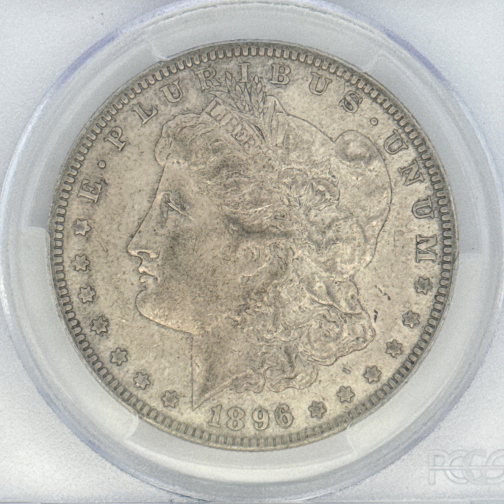 1896 Morgan Silver Dollar AU50 PCGS Graded
