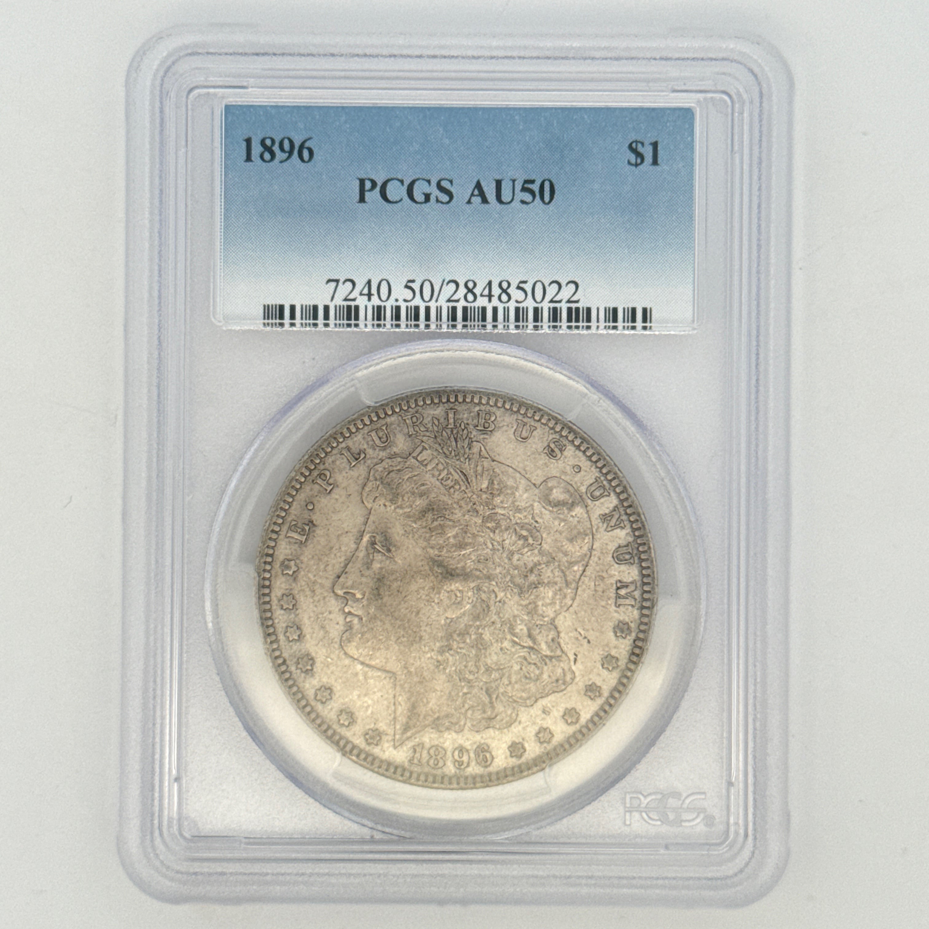 1896 Morgan Silver Dollar AU50 PCGS Graded