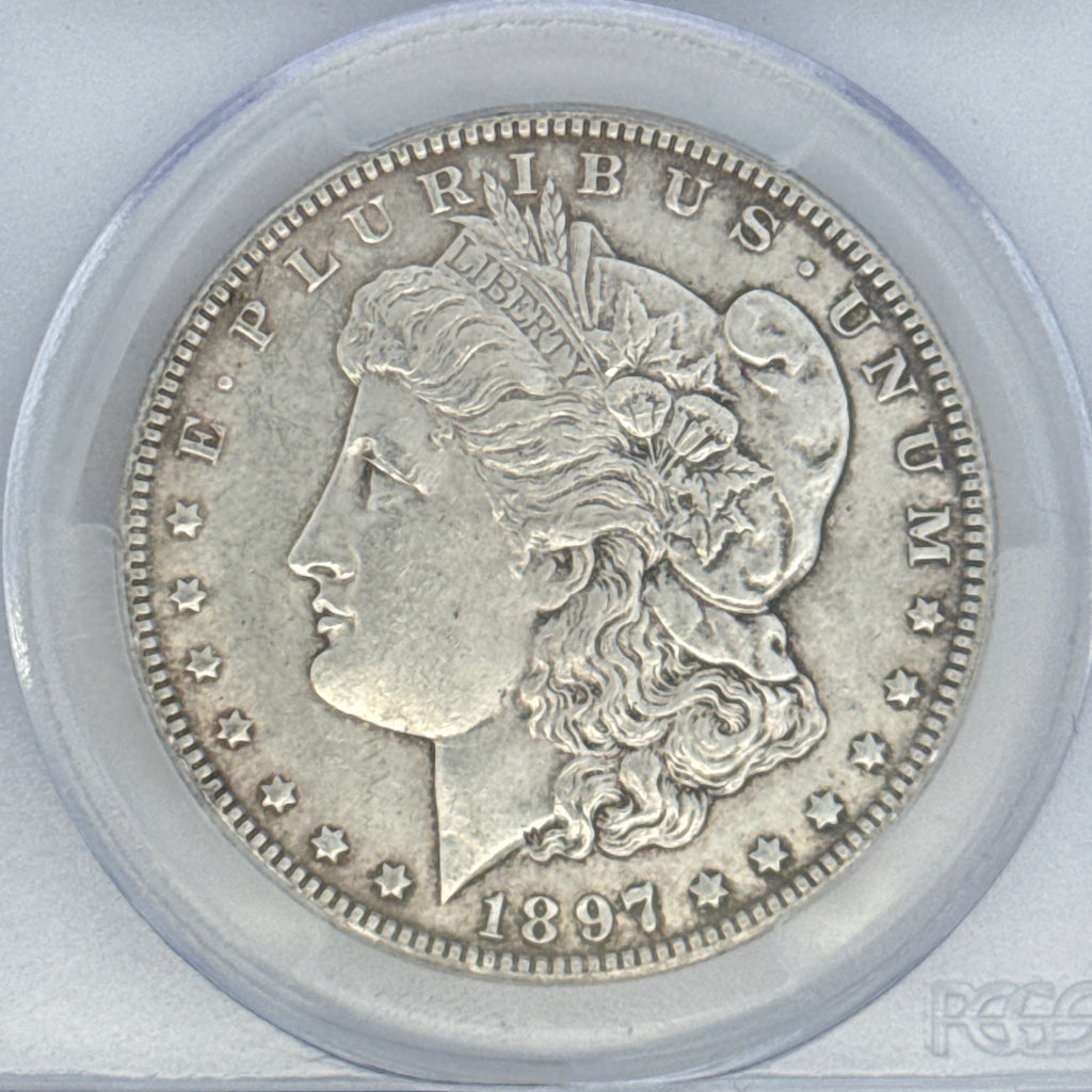 1897 Morgan Silver Dollar AU50 PCGS Graded