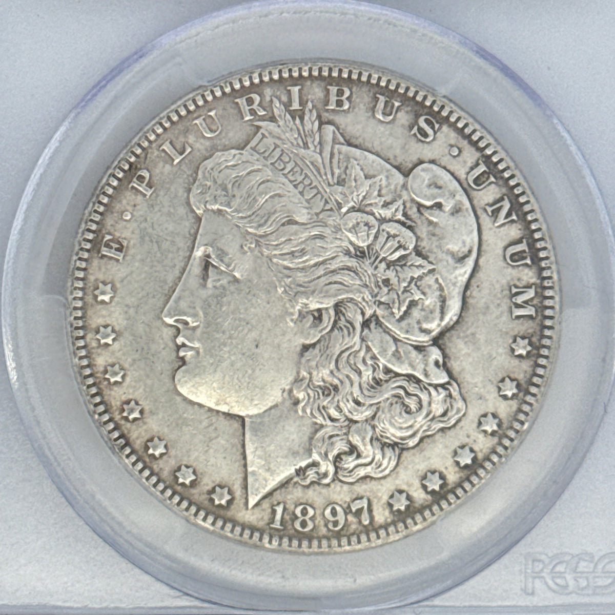 1897 Morgan Silver Dollar AU50 PCGS Graded