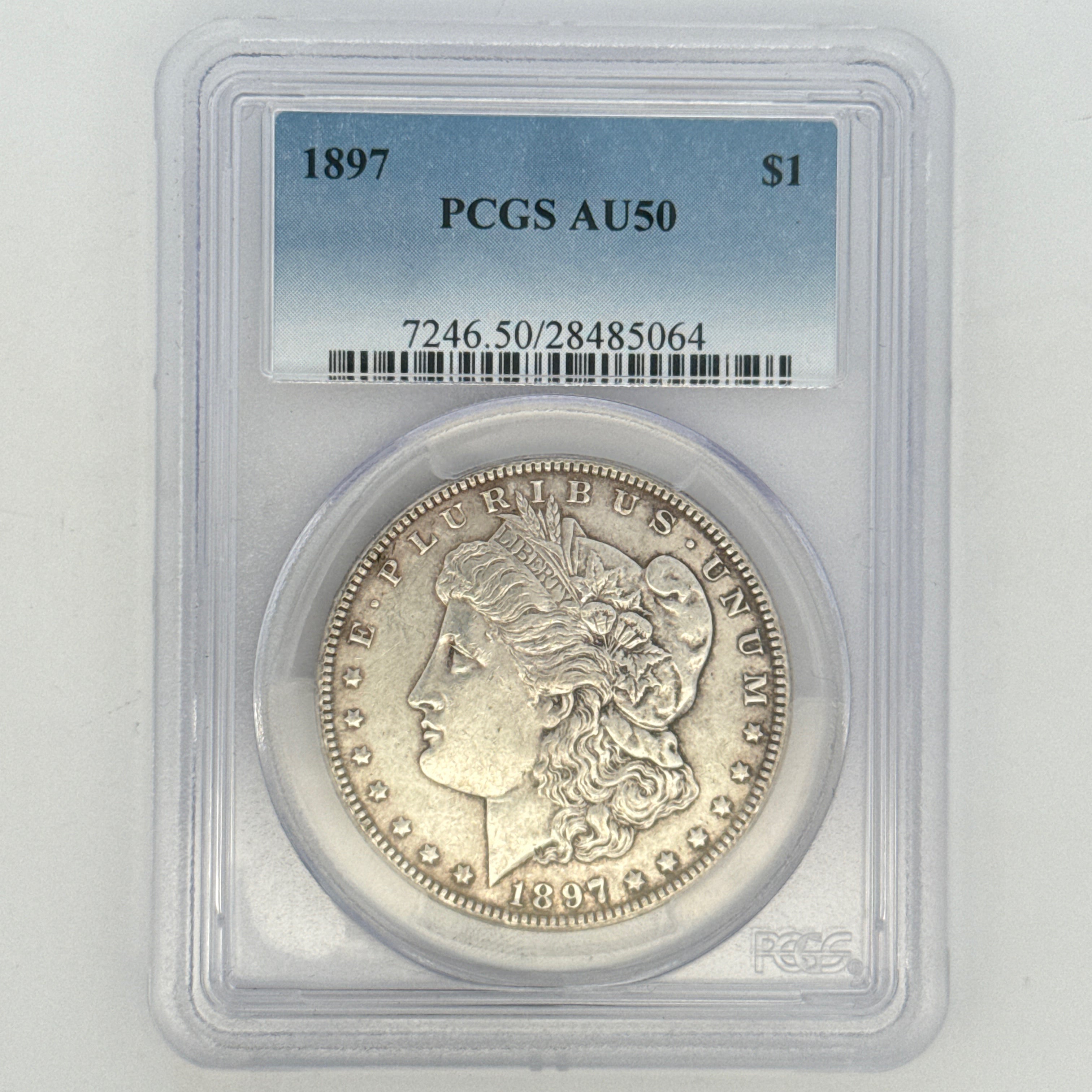 1897 Morgan Silver Dollar AU50 PCGS Graded