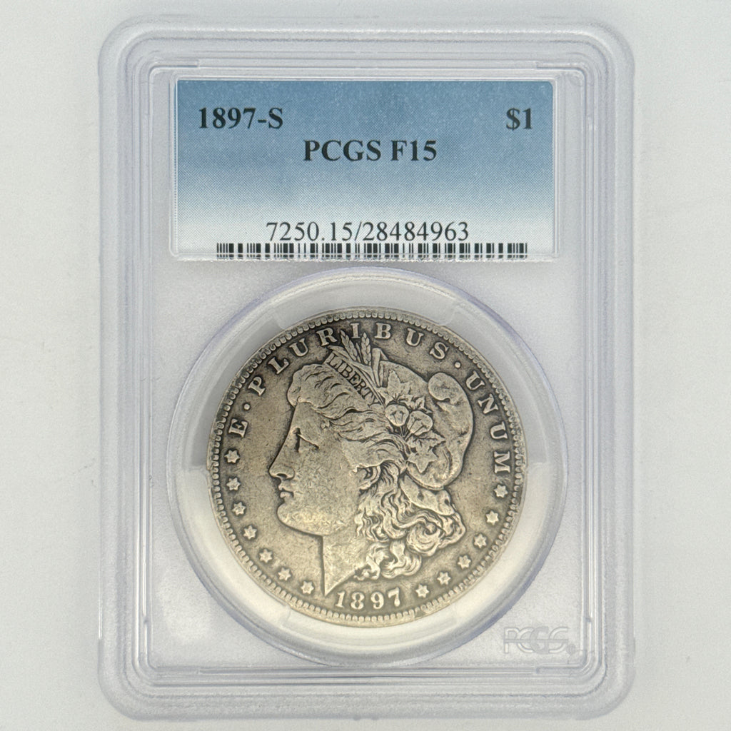 1897-S Morgan Silver Dollar F15 PCGS Graded