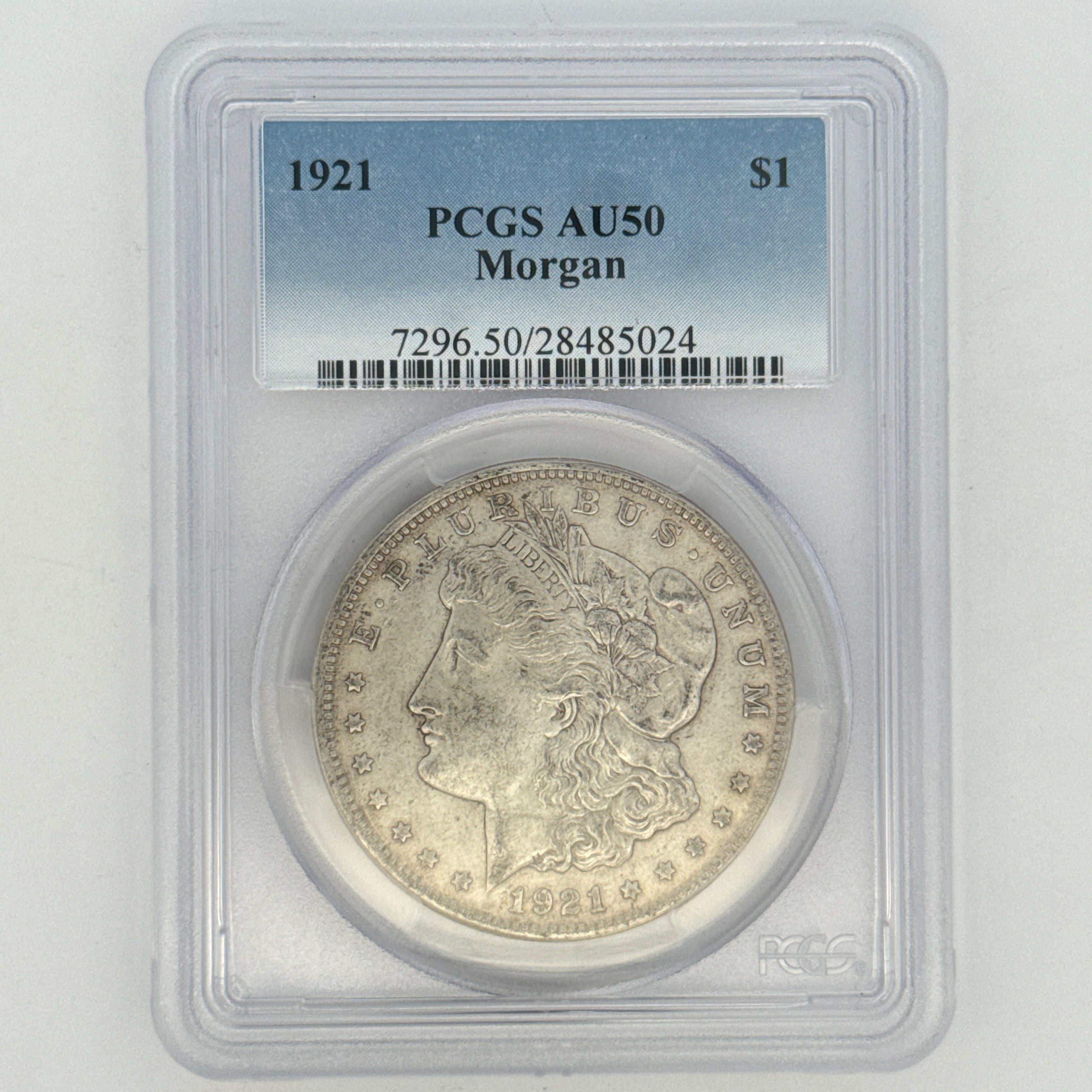 1921 Morgan Silver Dollar AU50 PCGS Graded