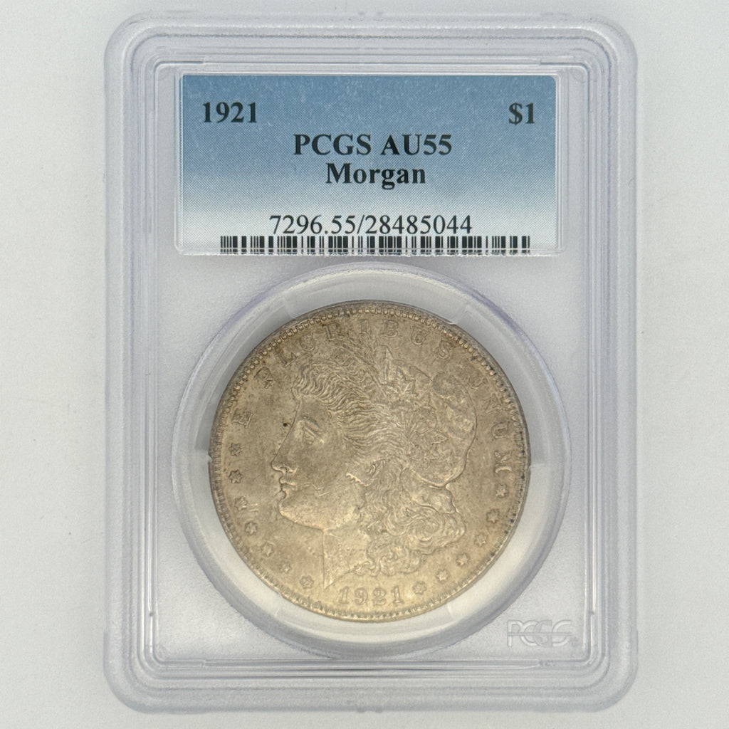 1921 Morgan Silver Dollar AU55 PCGS Graded