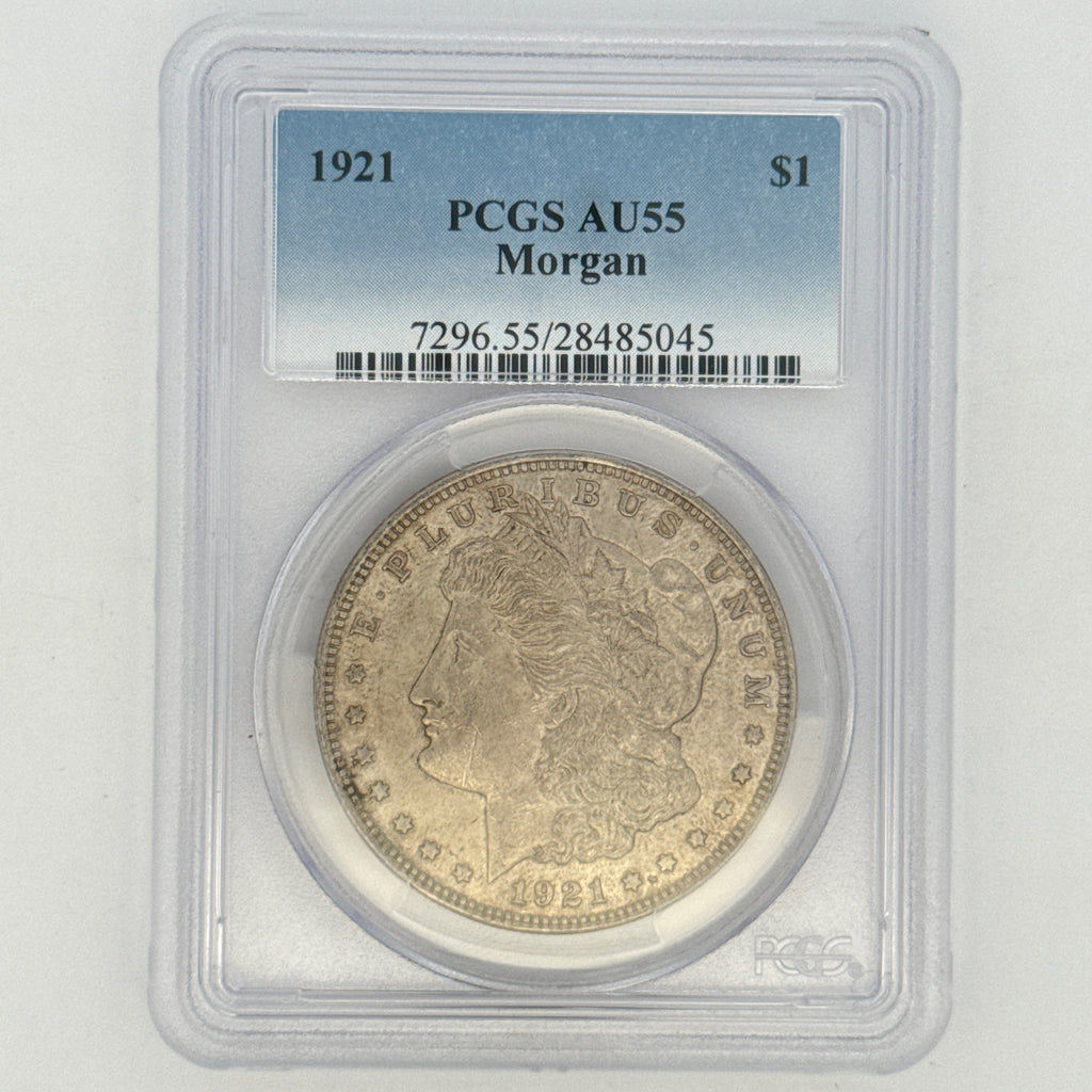 1921 Morgan Silver Dollar AU55 PCGS Graded