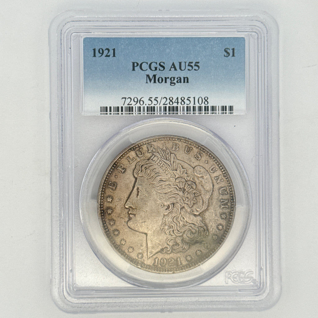 1921 Morgan Silver Dollar AU55 PCGS Graded