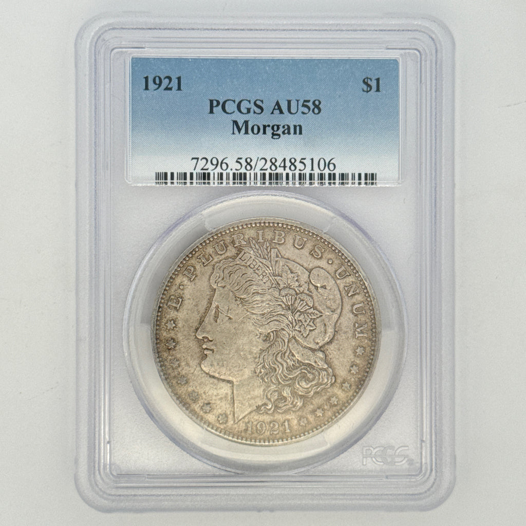 1921 Morgan Silver Dollar AU58 PCGS Graded