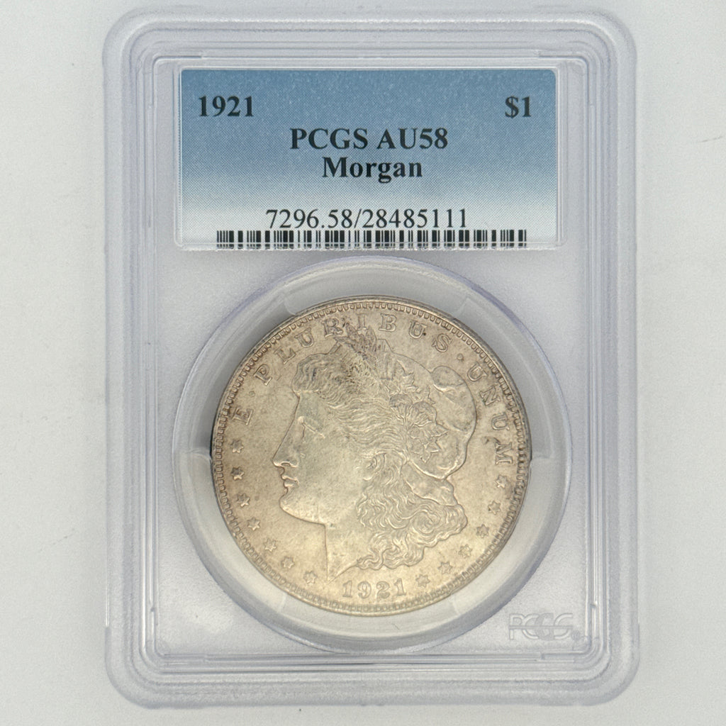 1921 Morgan Silver Dollar AU58 PCGS Graded