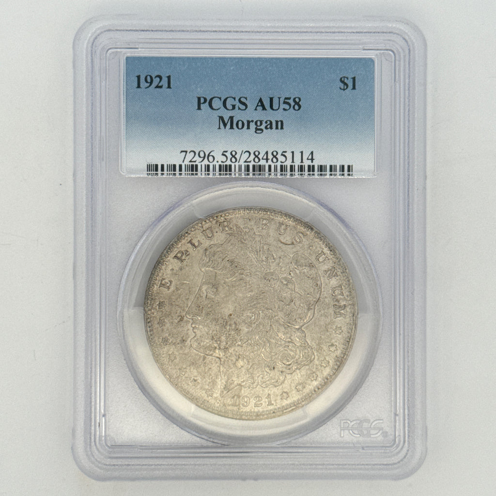 1921 Morgan Silver Dollar AU58 PCGS Graded