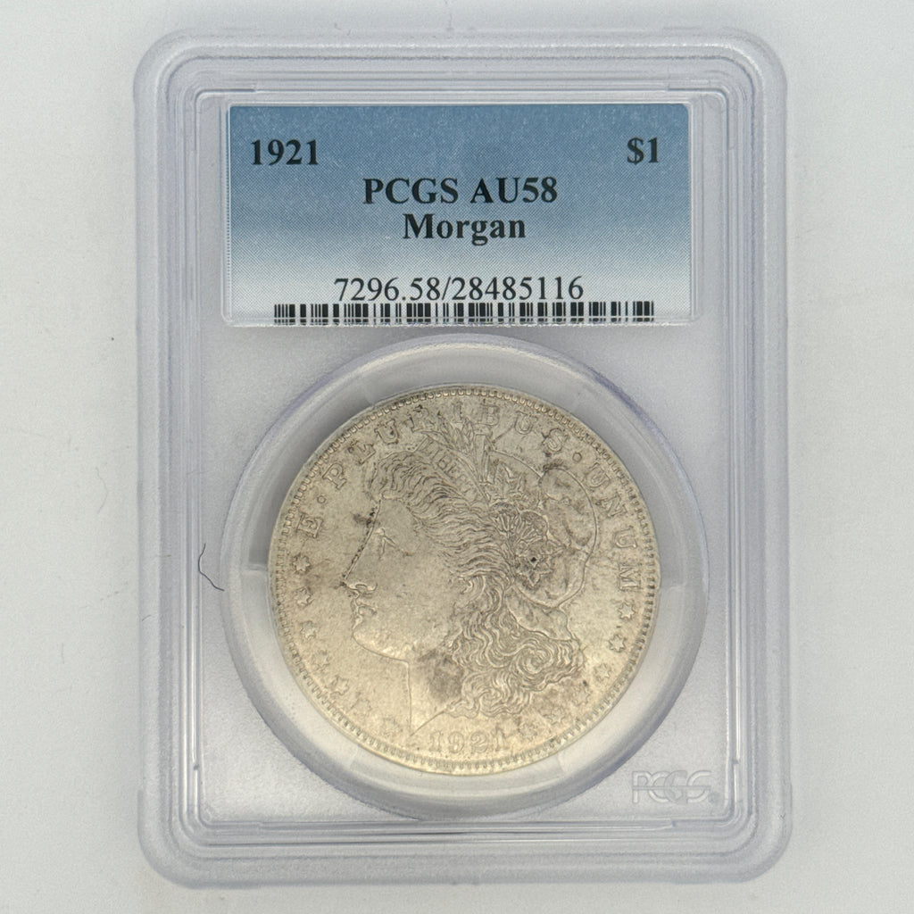 1921 Morgan Silver Dollar AU58 PCGS Graded
