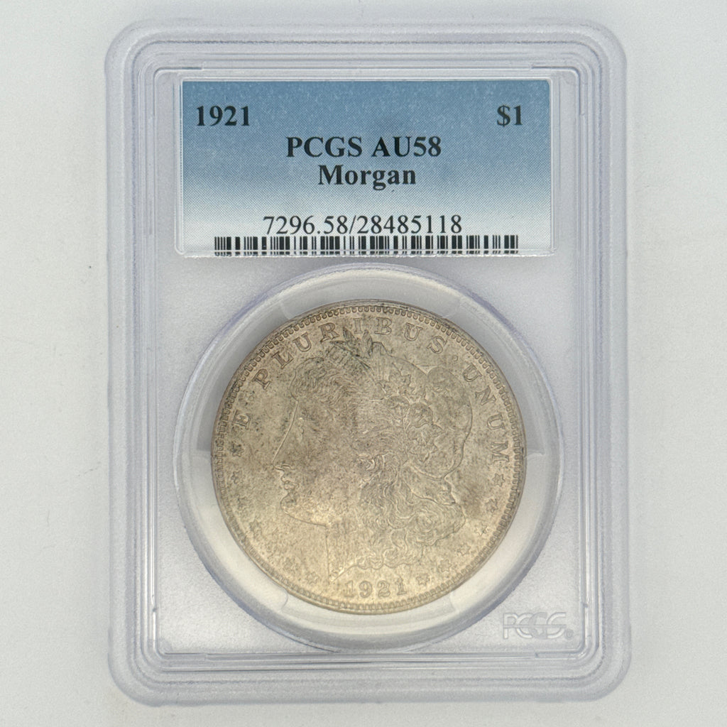 1921 Morgan Silver Dollar AU58 PCGS Graded