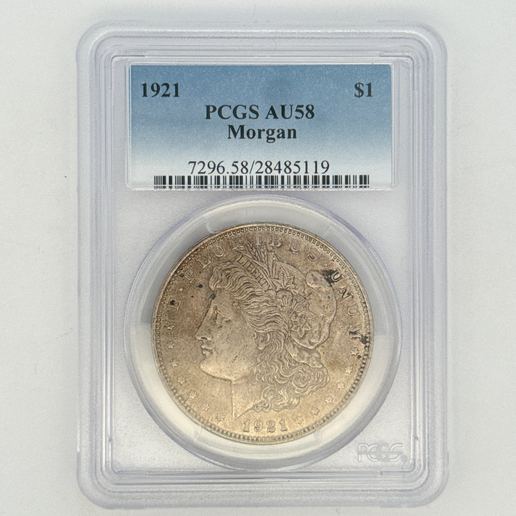 1921 Morgan Silver Dollar AU58 PCGS Graded