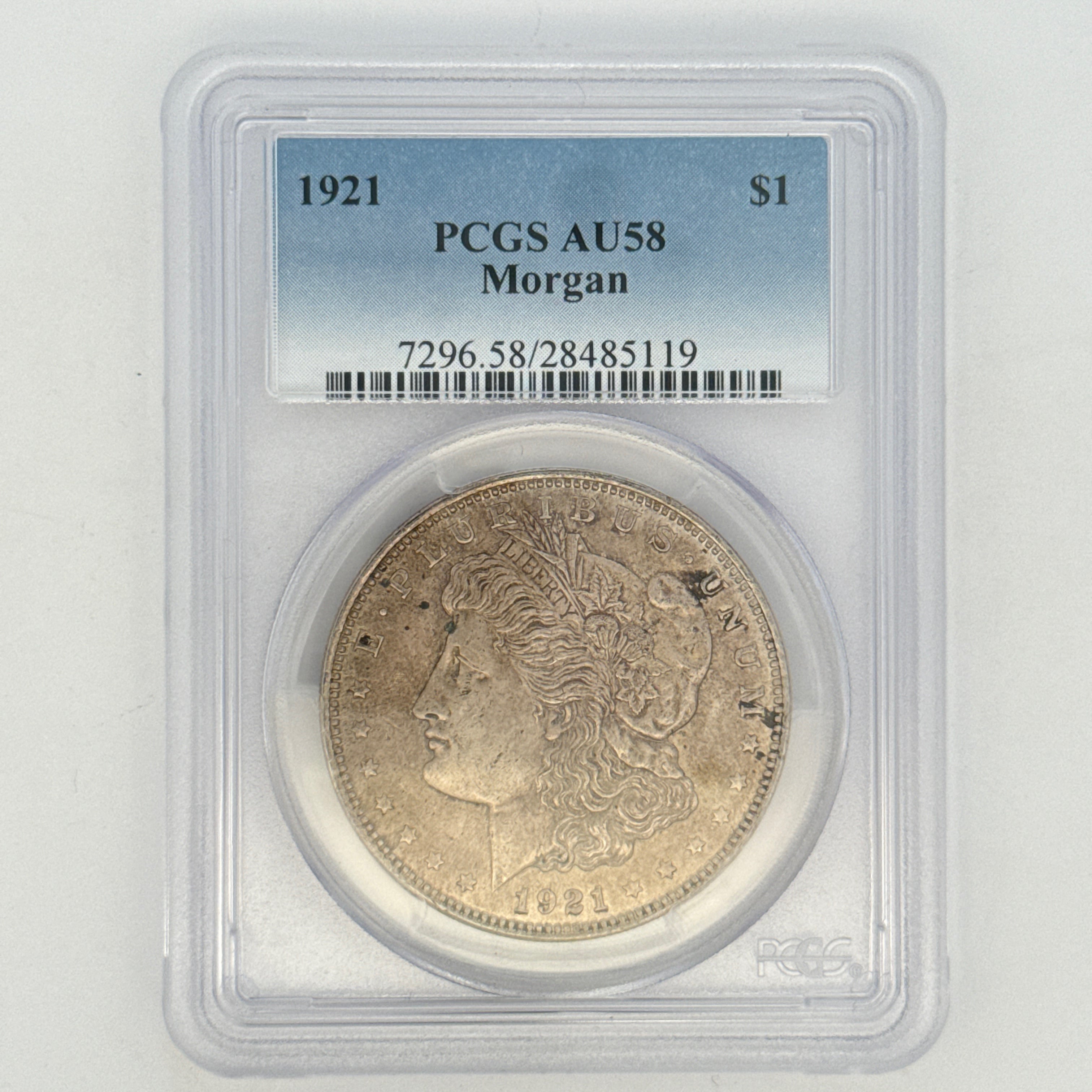 1921 Morgan Silver Dollar AU58 PCGS Graded