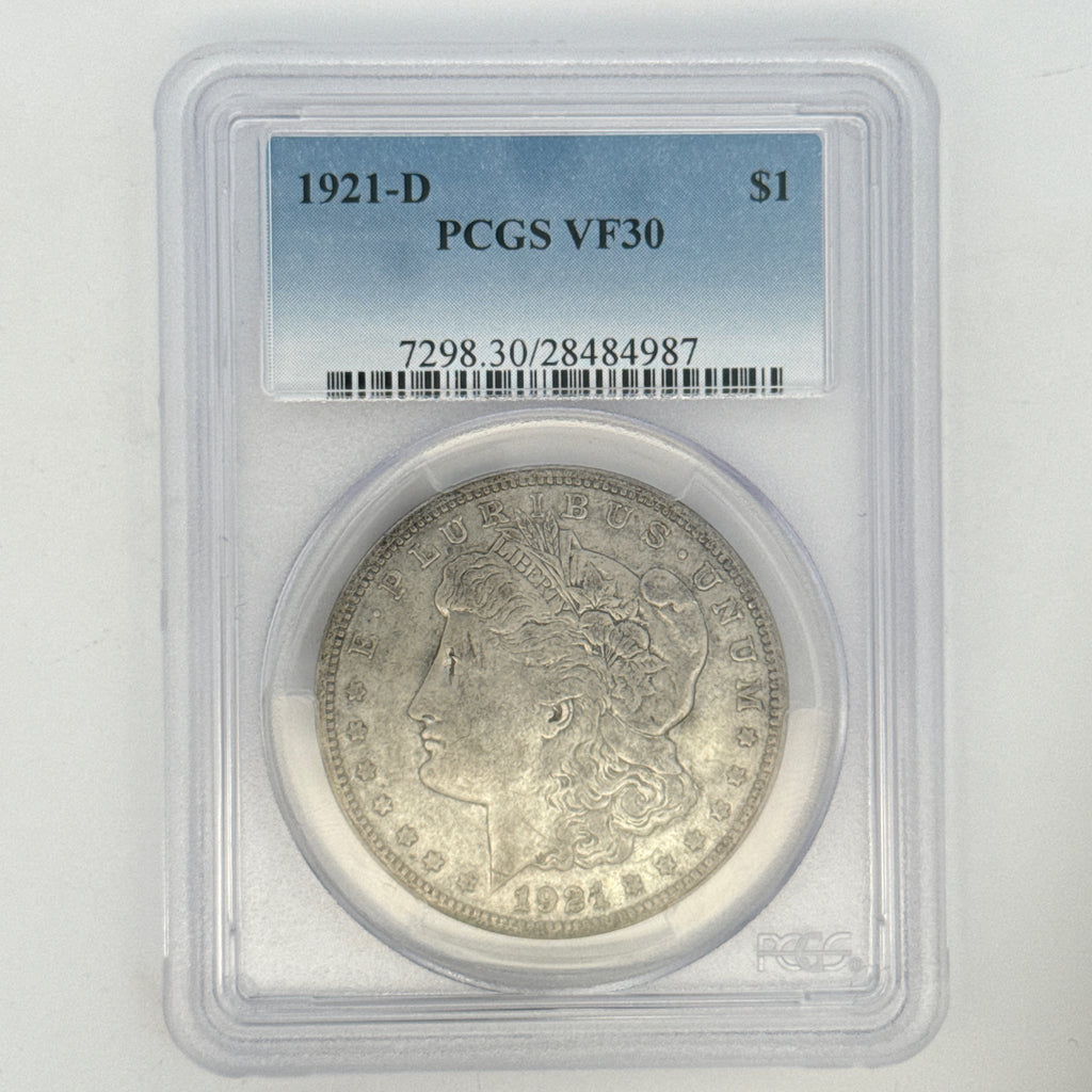 1921-D Morgan Silver Dollar VF30 PCGS Graded