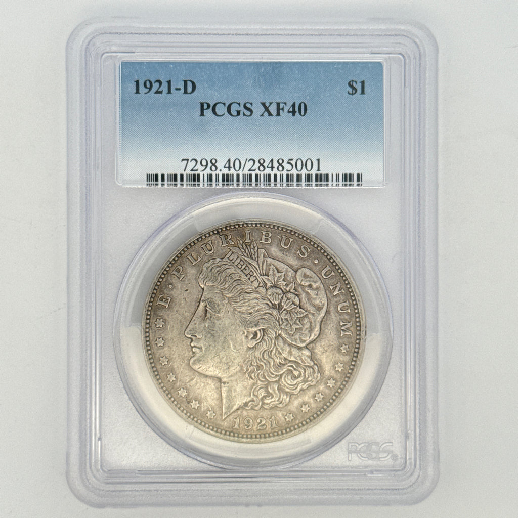 1921-D Morgan Silver Dollar XF40 PCGS Graded