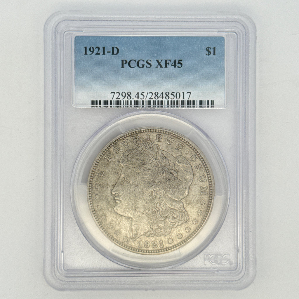 1921-D Morgan Silver Dollar XF45 PCGS Graded