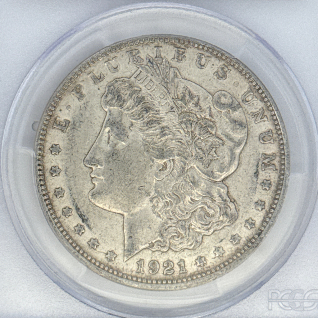 1921-D Morgan Silver Dollar AU50 PCGS Graded