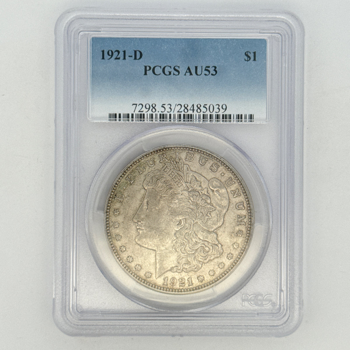 1921-D Morgan Silver Dollar AU53 PCGS Graded