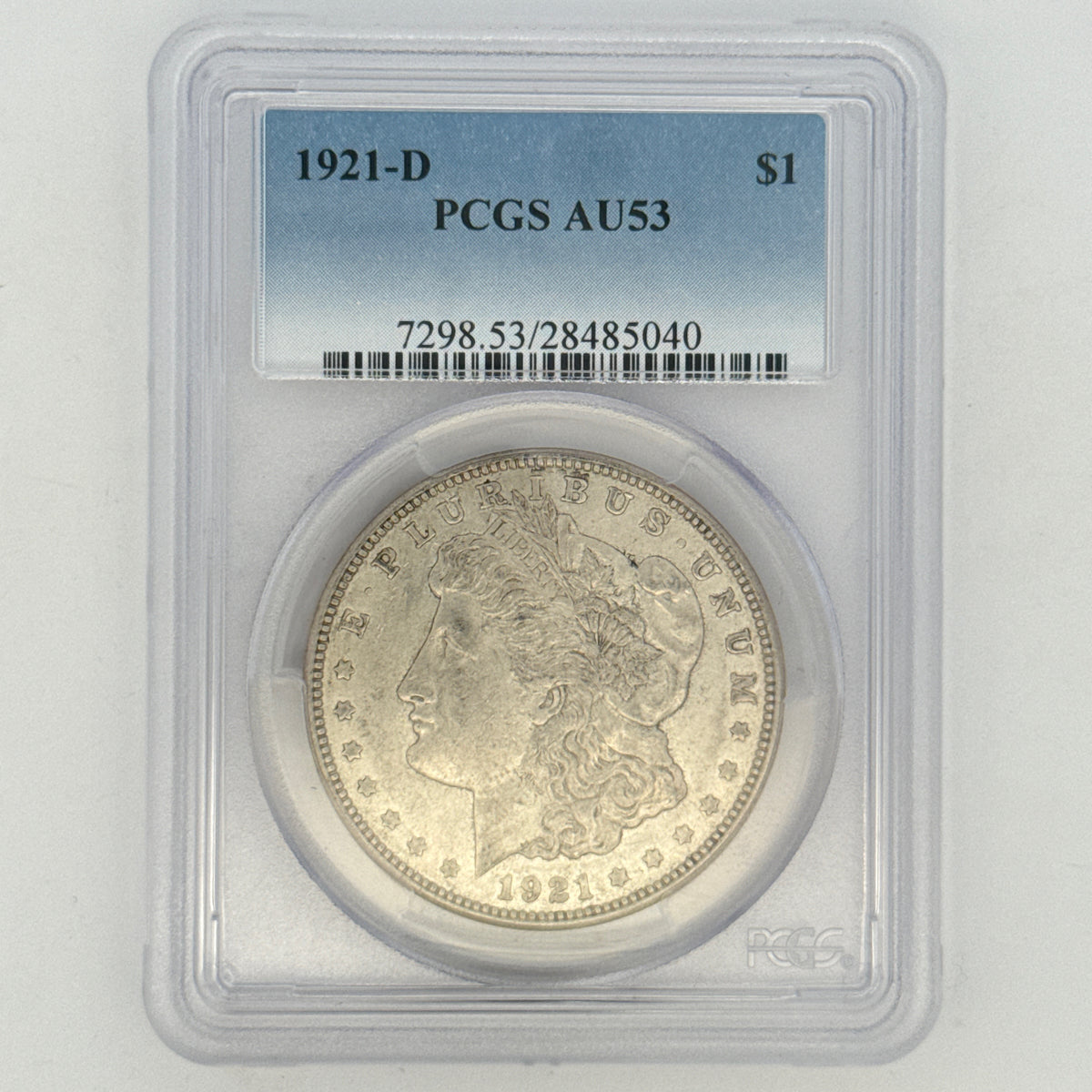 1921-D Morgan Silver Dollar AU53 PCGS Graded